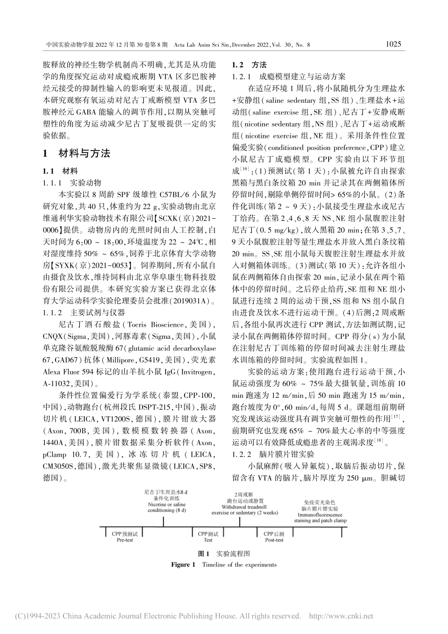 有氧运动对尼古丁戒断小鼠V...元抑制性突触传递效能的影响_吉春燕.pdf_第3页