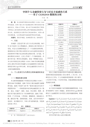 中国个人金融投资行为与居民...CGSS2018数据的分析_王仪.pdf