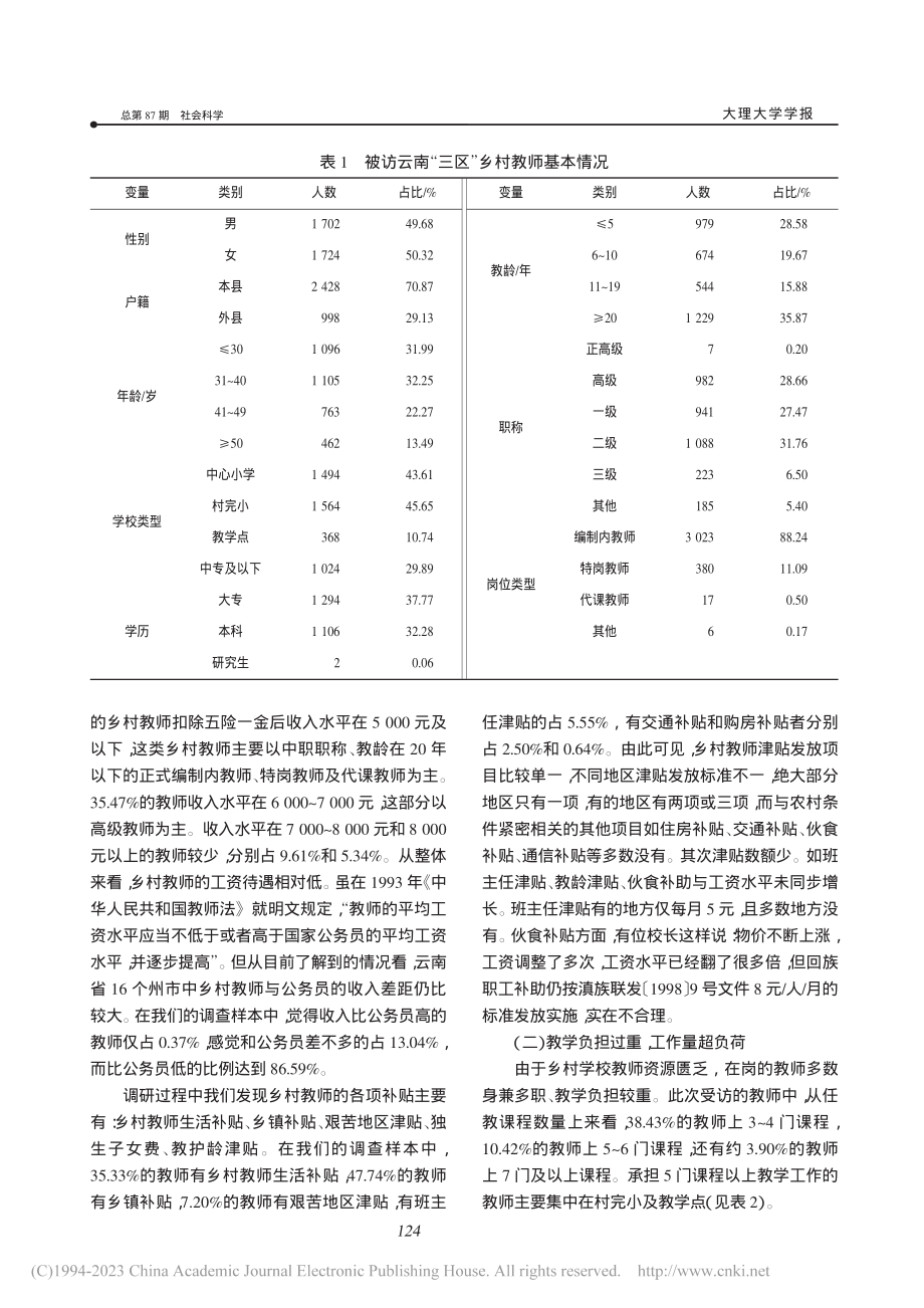 云南“三区”乡村教师职业生态现状调查及思考_白琴芳.pdf_第2页