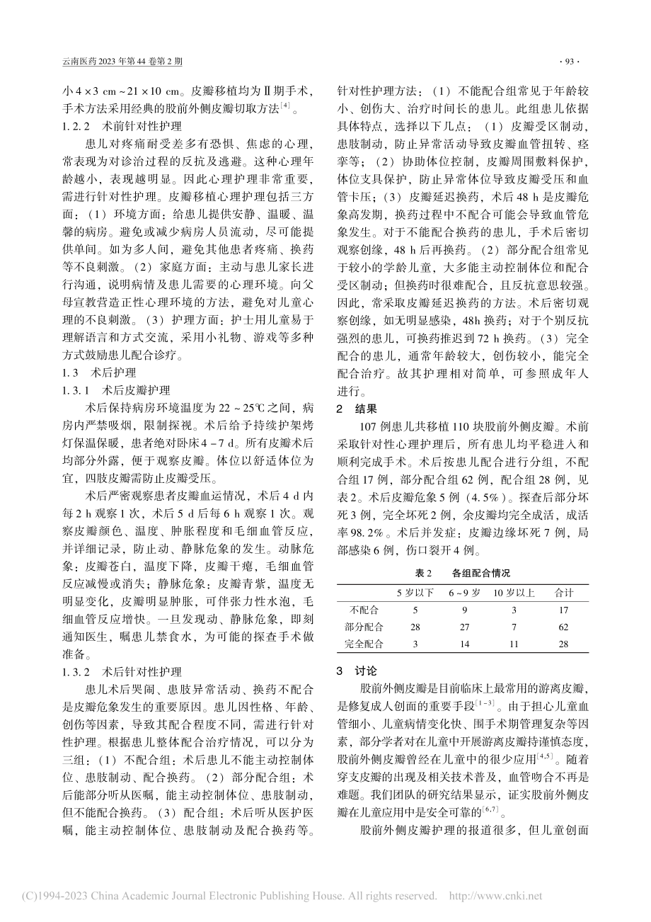 游离股前外侧皮瓣修复儿童创面的针对性护理_吴亚玲.pdf_第2页