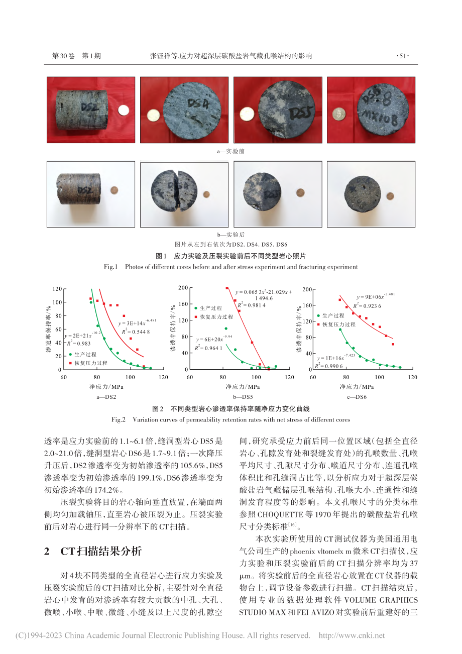 应力对超深层碳酸盐岩气藏孔喉结构的影响_张钰祥.pdf_第3页