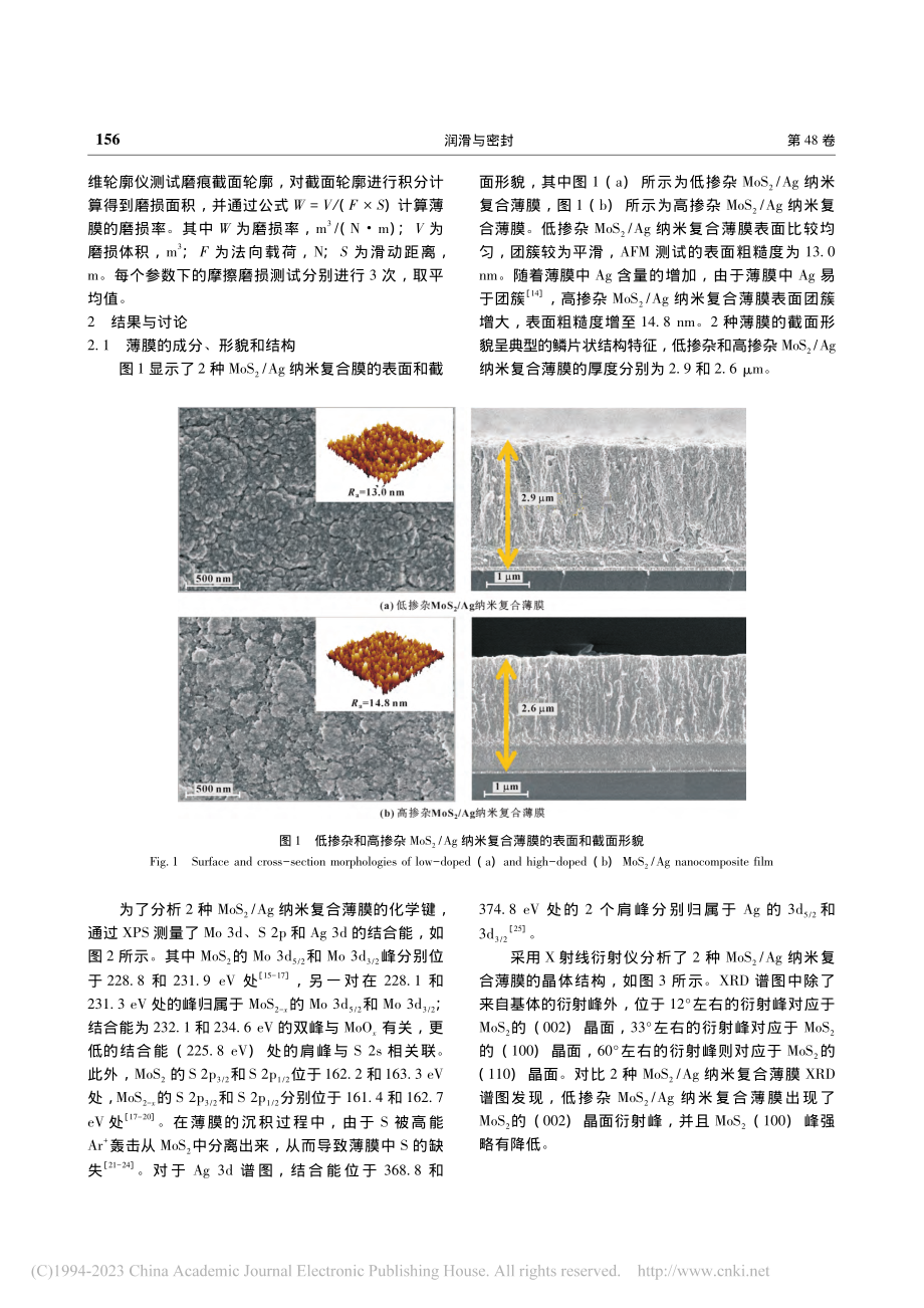 载流下MoS_2_Ag纳米复合薄膜摩擦学性能_苏煜.pdf_第3页