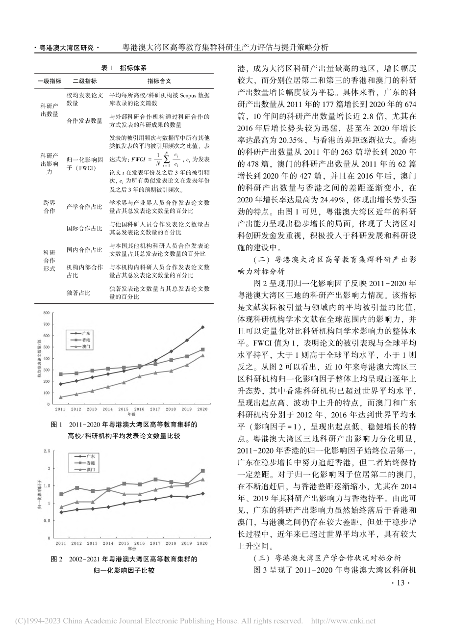 粤港澳大湾区高等教育集群科研生产力评估与提升策略分析_余荔.pdf_第3页