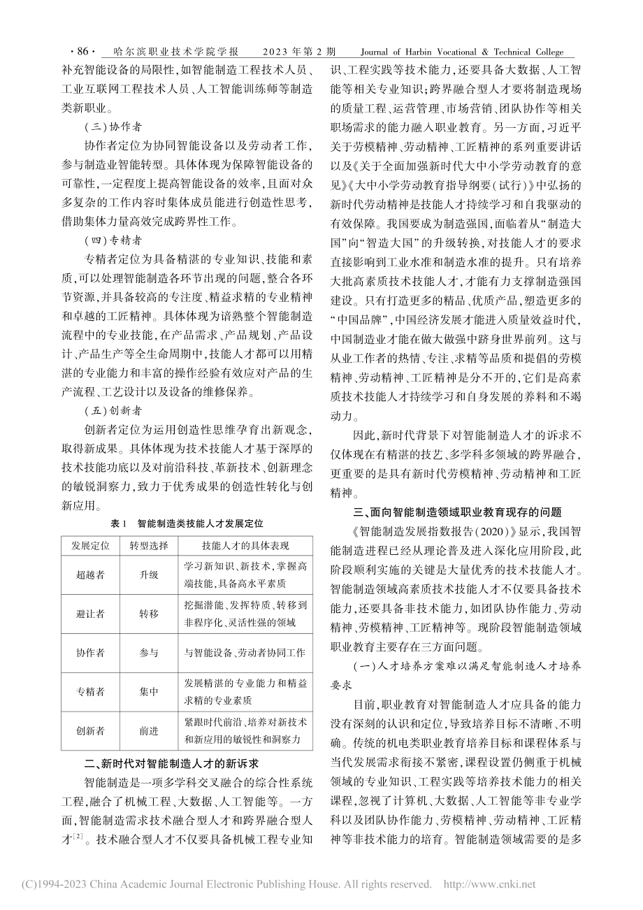 智能制造视域下技术技能人才发展定位及培养策略_关睿.pdf_第2页