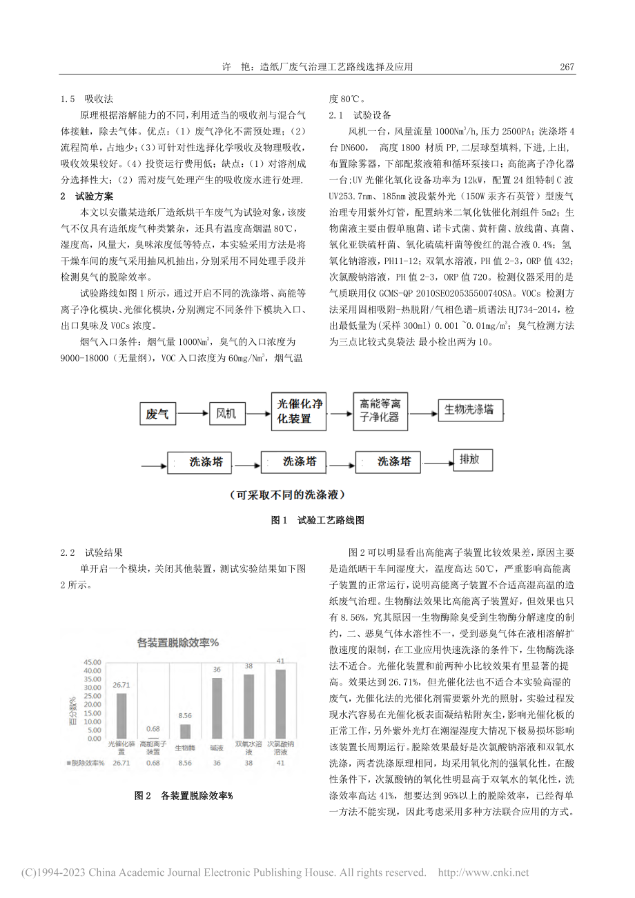 造纸厂废气治理工艺路线选择及应用_许艳.pdf_第2页