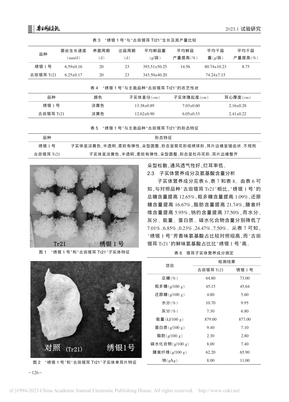 银耳新品种‘绣银1号’生产特性及其营养成分研究_张琪辉.pdf_第3页