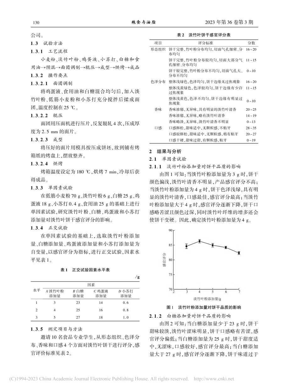 正交试验优化淡竹叶饼干配方研究_吴紫娟.pdf_第2页