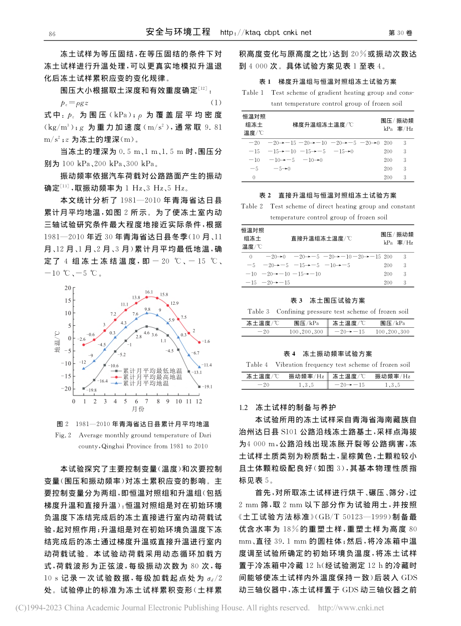 升温作用对寒区冻土振动沉降影响的试验研究_温董瑶.pdf_第3页