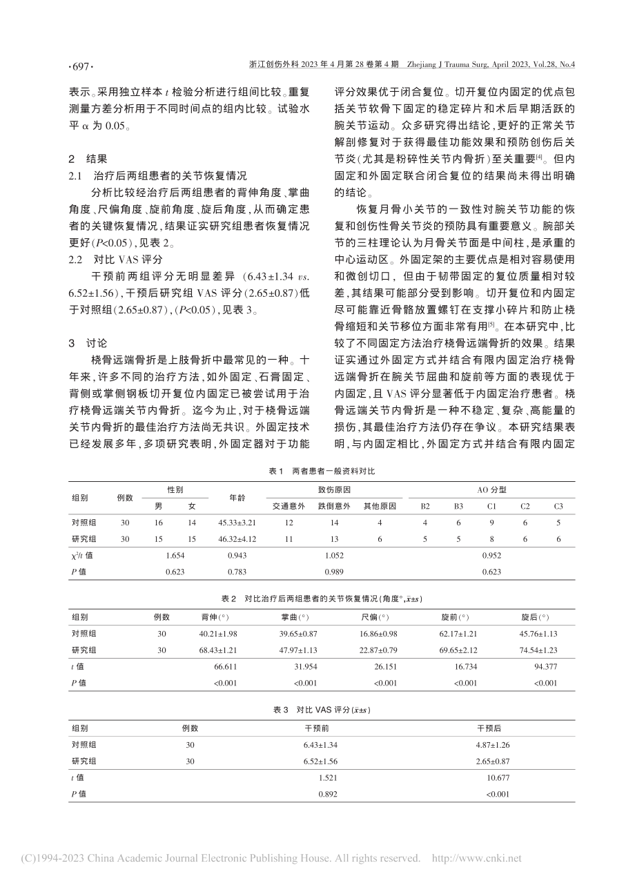 桡骨远端骨折不同术式的效果研究_章学超.pdf_第2页