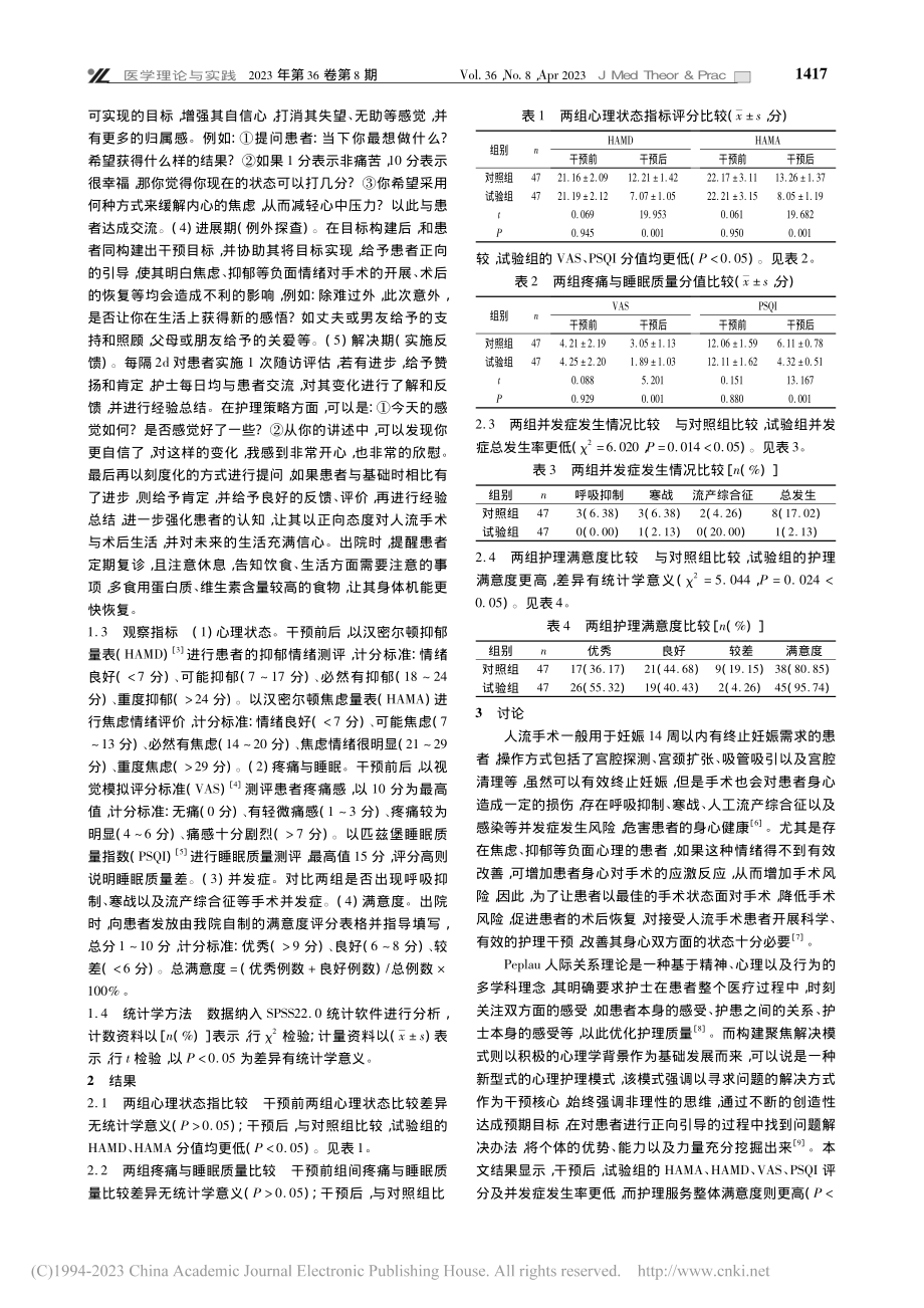 人流手术护理中引入Pepl...心理状态与并发症的改善作用_冯艳晓.pdf_第2页