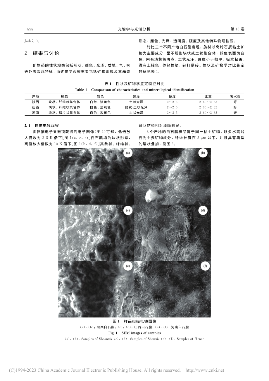 市售矿物药白石脂矿物学鉴定及谱学特征对比研究_张丽倩.pdf_第2页