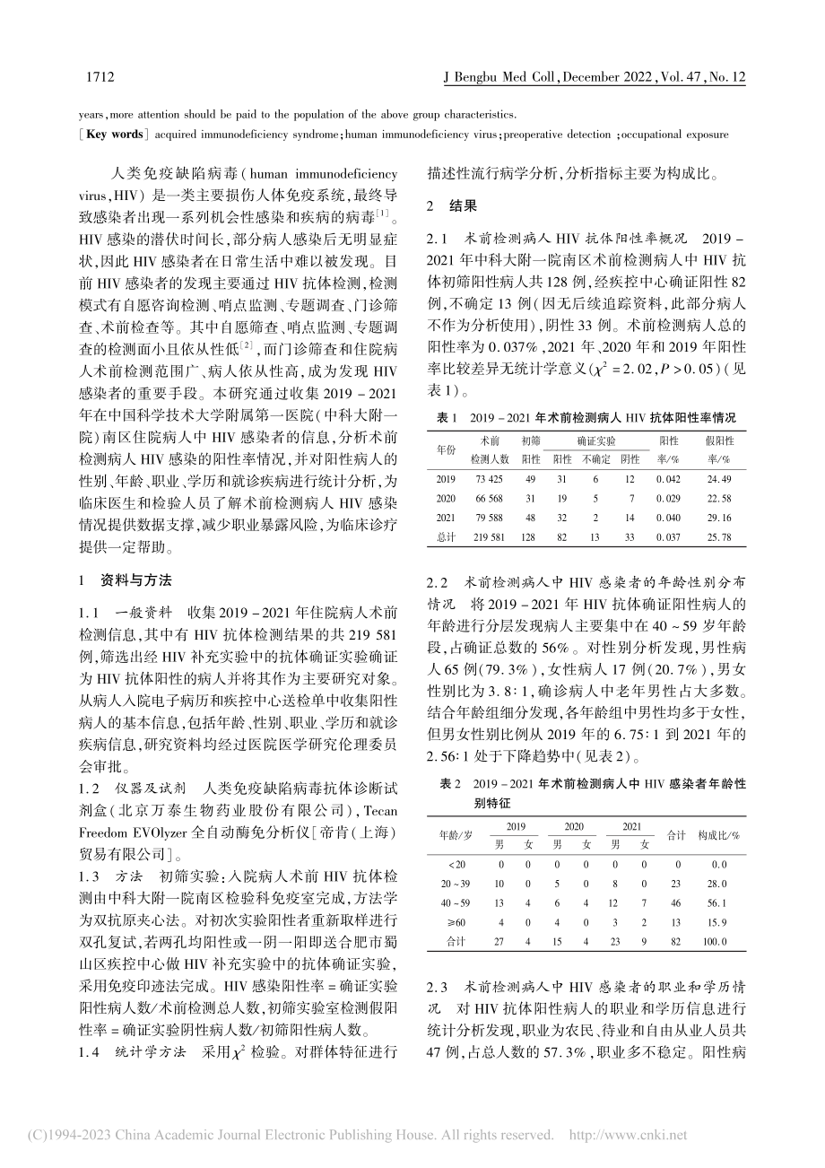 术前检测HIV抗体阳性率和阳性病人群体特征分析_王章飞.pdf_第2页