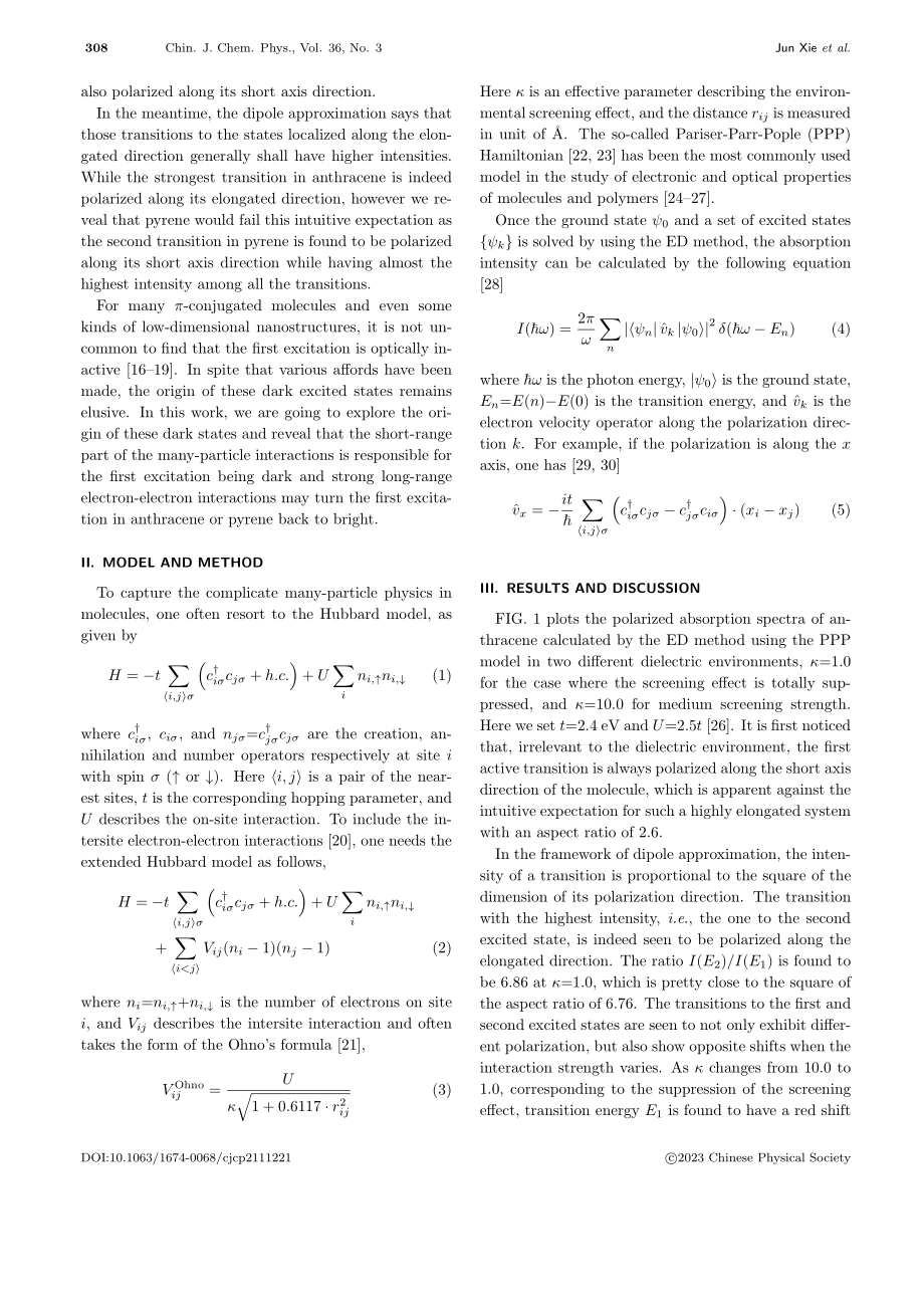 π-共轭分子中激发态的对称性与暗态的起源.pdf_第2页