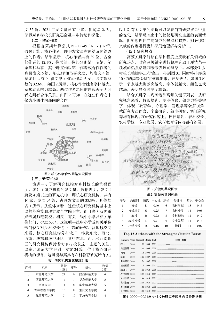 21世纪以来我国乡村校长研究现状的可视化分析——基于中国知网2000-2021年文献资料.pdf_第2页