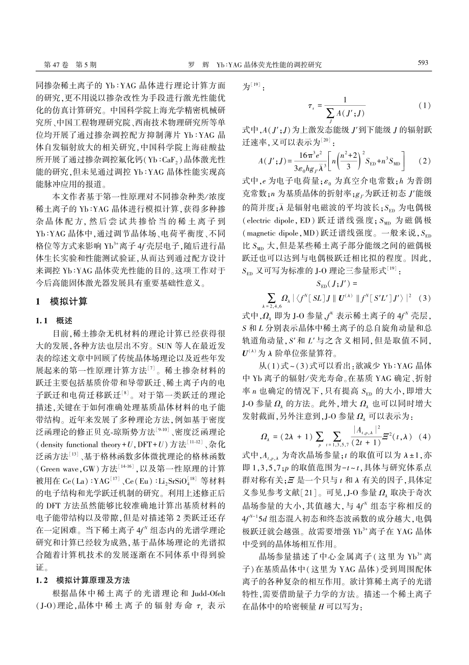 Yb∶YAG晶体荧光性能的调控研究.pdf_第2页