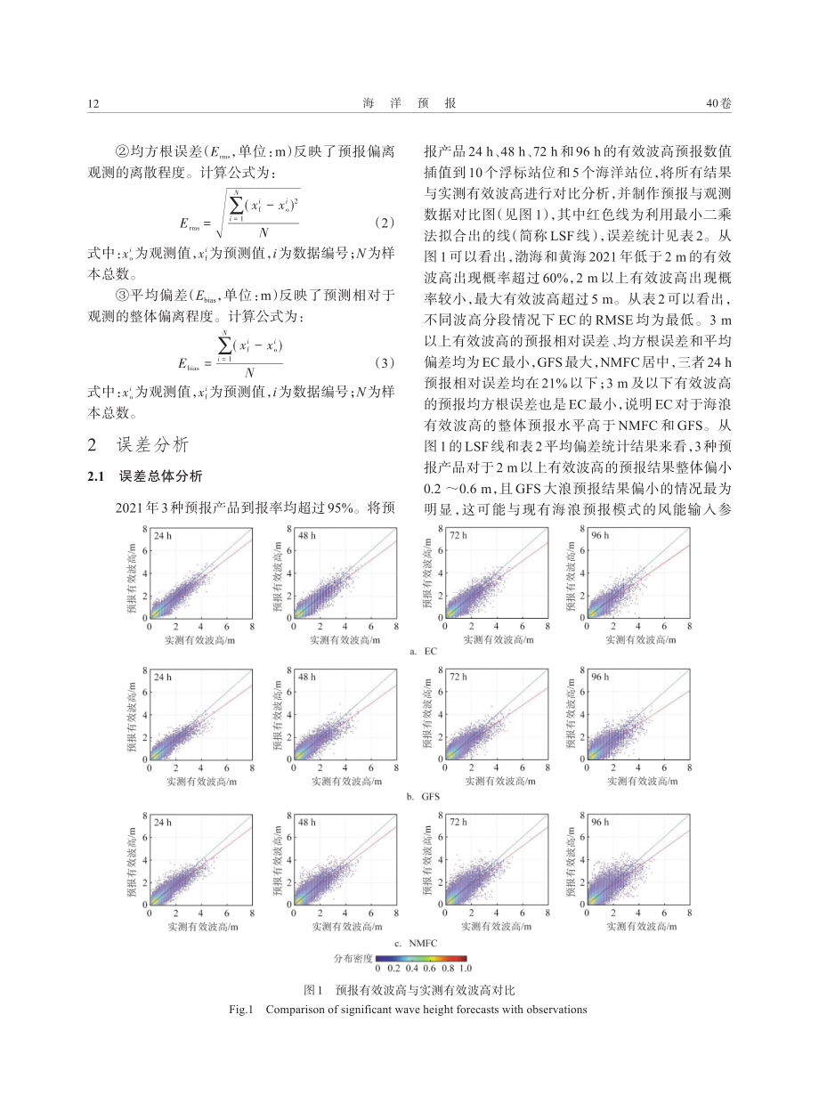 不同海浪数值预报产品在渤海和黄海的预报水平评估.pdf_第3页