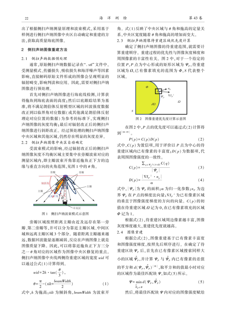 侧扫声纳图像中央区的自动确定和重建.pdf_第2页