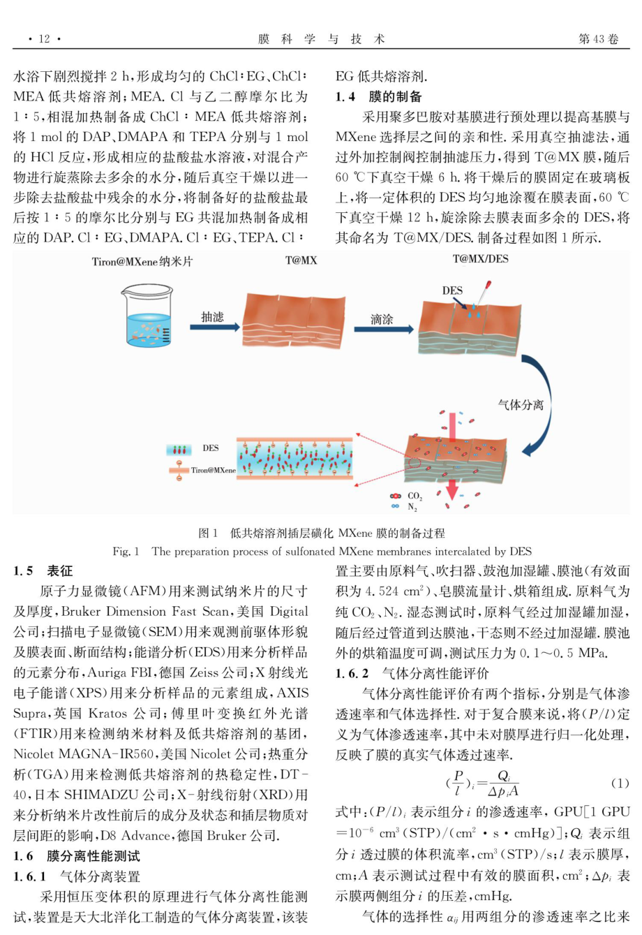 MXene层状膜负载低共熔溶剂及气体分离性能的研究.pdf_第3页