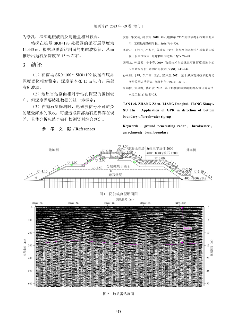 地质雷达在防波堤抛石底界探测中的应用.pdf_第2页