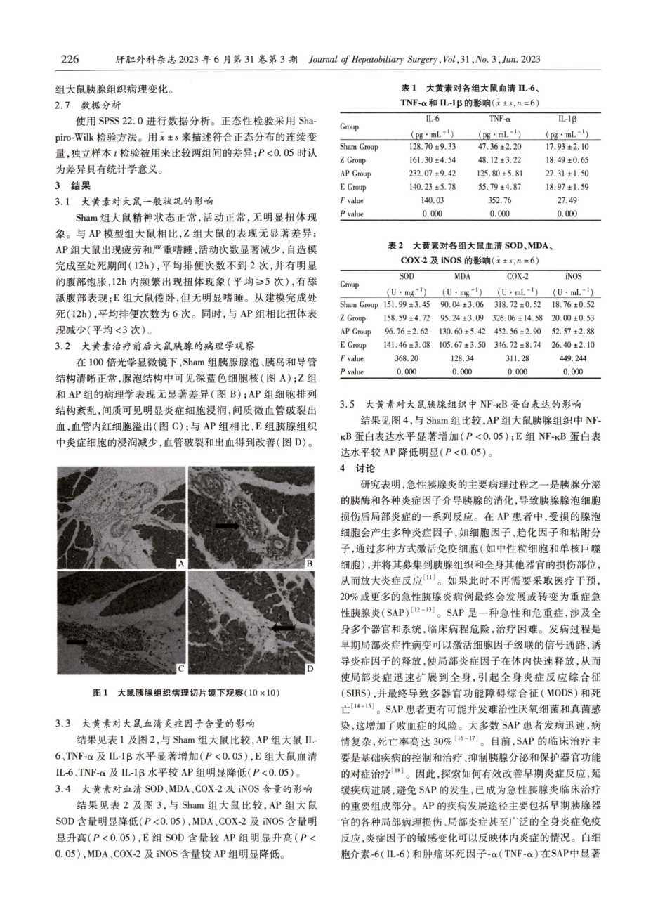 大黄素通过NF-kB-iNOS_COX-2信号通路治疗急性胰腺炎的作用机制研究.pdf_第3页