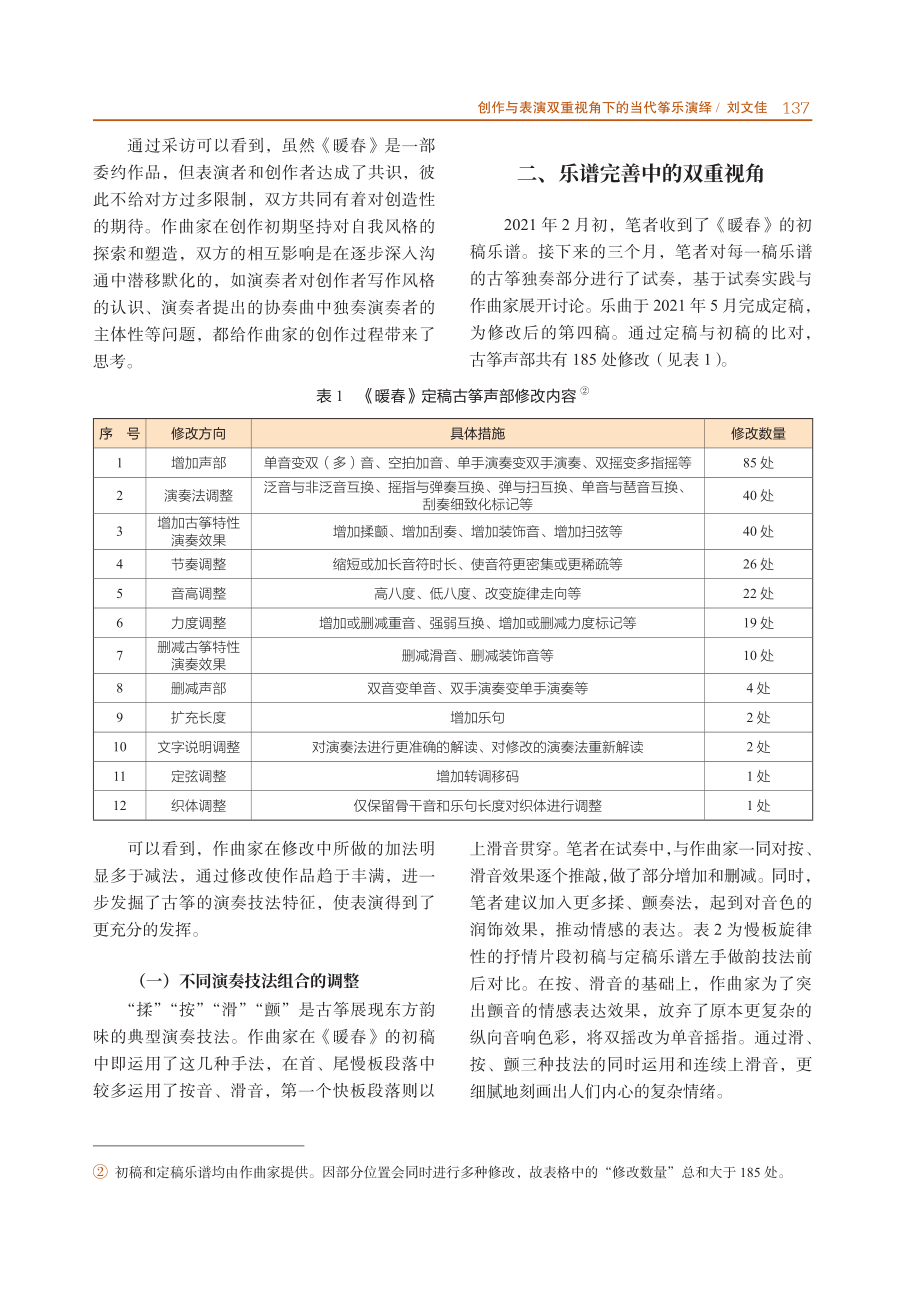 创作与表演双重视角下的当代筝乐演绎——以《暖春》的演奏实践为例.pdf_第3页