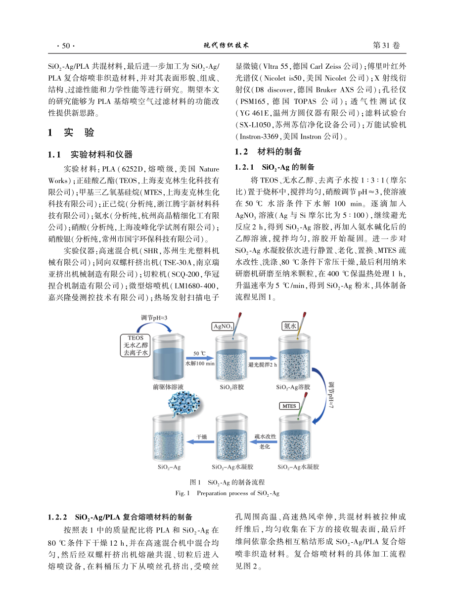 SiO_%282%29-Ag气凝胶PLA复合熔喷非织造材料的制备及其空气过滤性能.pdf_第2页