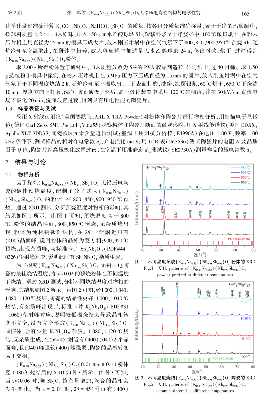%28K_%280.48%29Na_%280.52%29%29%28Nb_%281-x%29Sb_%28x%29%29O_%283%29无铅压电陶瓷结构与电学性能.pdf_第3页