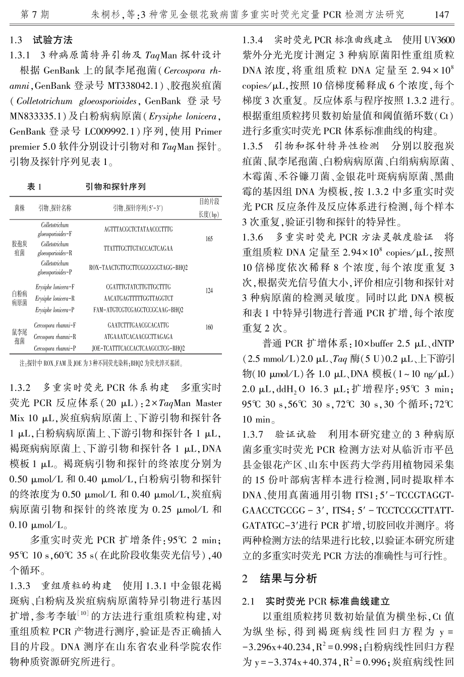 3种常见金银花致病菌多重实时荧光定量PCR检测方法研究.pdf_第3页