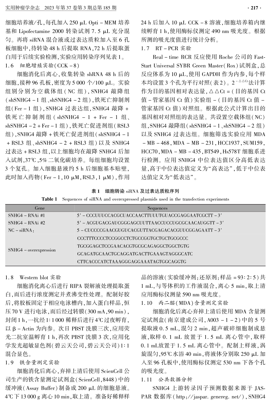 lncRNA SNHG4通过EP300-SNHG4-GPX4轴抑制乳腺癌细胞铁死亡.pdf_第3页