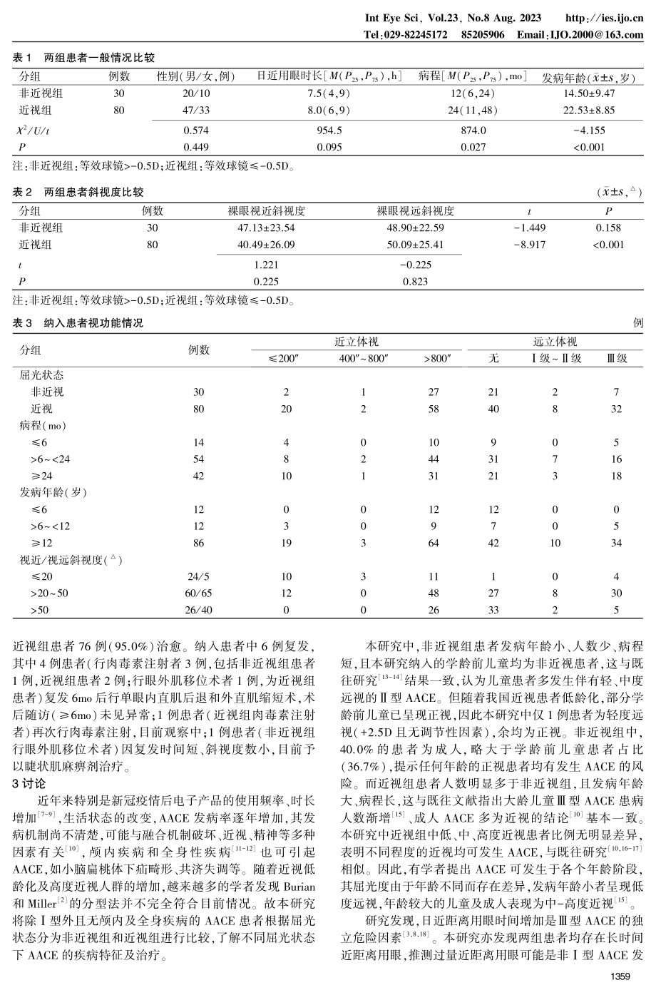 不同屈光状态急性共同性内斜视患者的临床特征及治疗体会.pdf_第3页