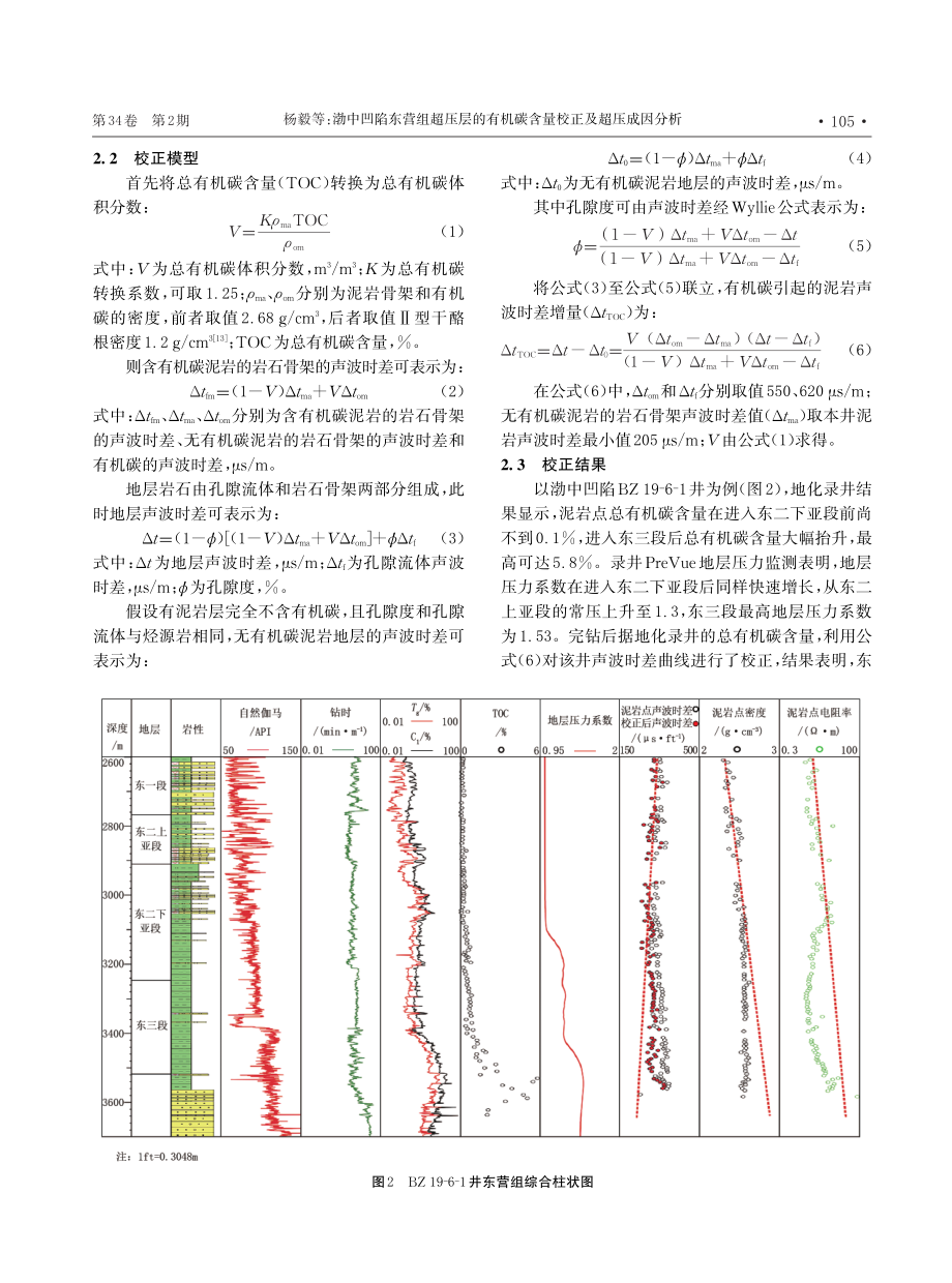 渤中凹陷东营组超压层的有机碳含量校正及超压成因分析.pdf_第3页