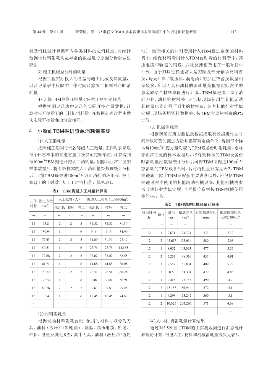 3.5米直径TBM在抽水蓄能排水廊道施工中的掘进消耗量研究.pdf_第3页