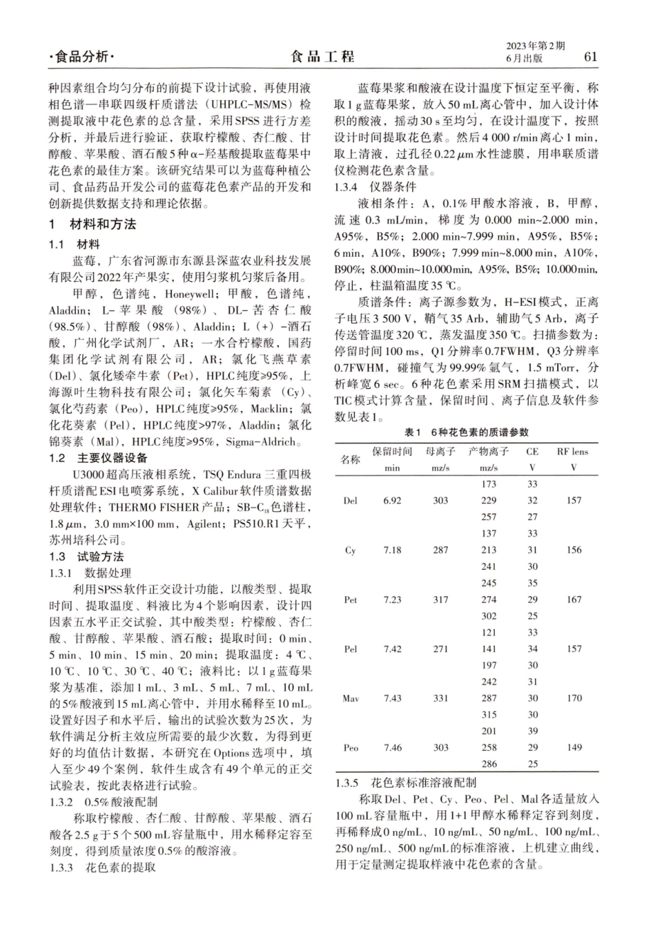 5种α-羟基酸提取蓝莓中花色素的条件选择及分析.pdf_第2页