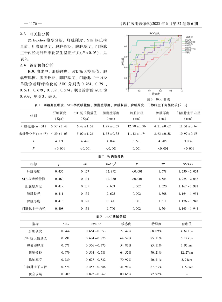 Fibriscan和声触诊弹性成像STE结合二维超声对肝病及其肝纤维化的诊断分析.pdf_第3页