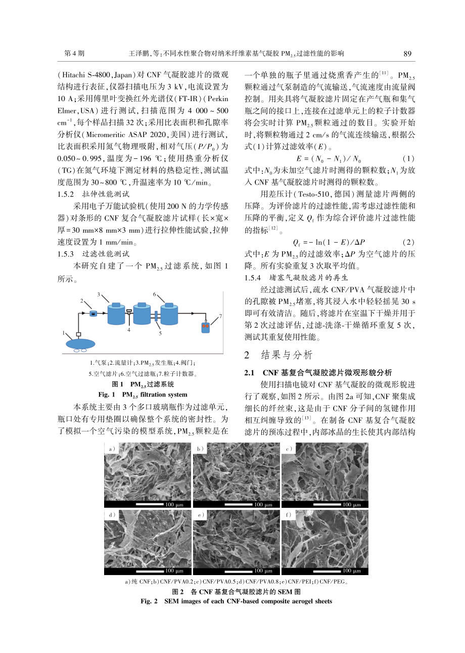 不同水性聚合物对纳米纤维素基气凝胶PM_%282.5%29过滤性能的影响.pdf_第3页