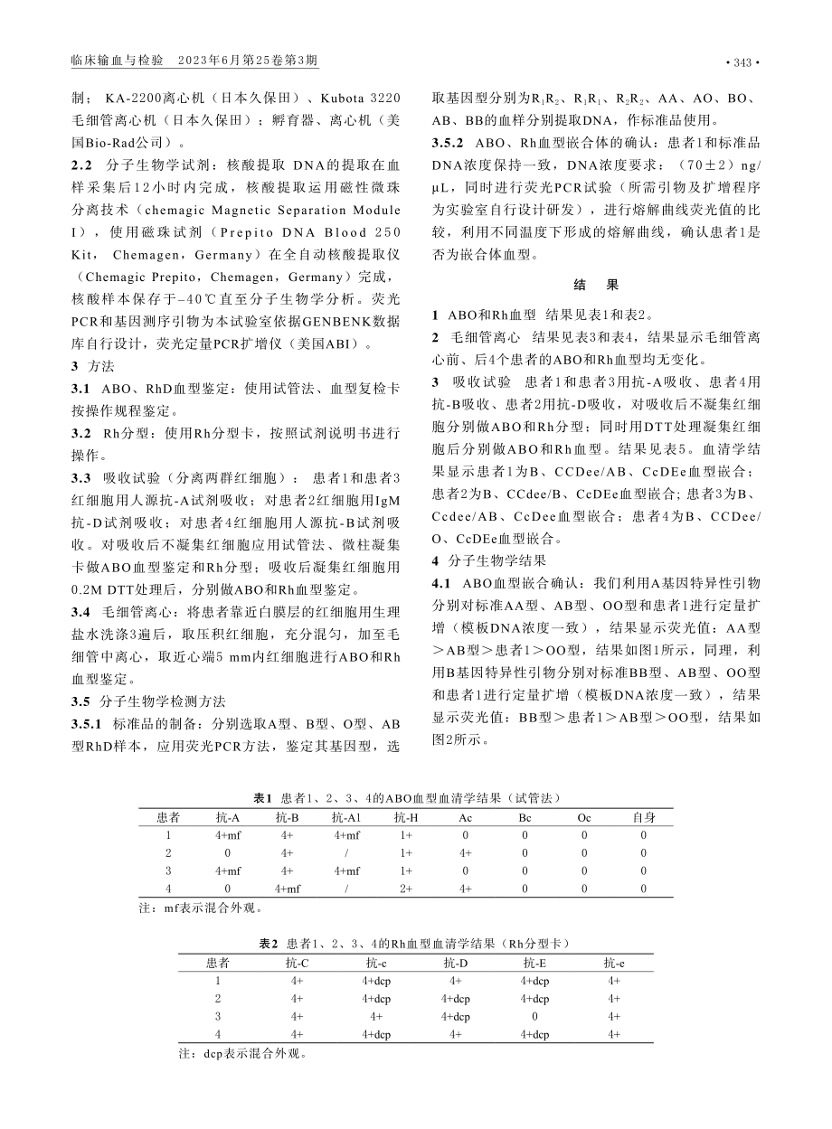 4例ABO和Rh血型嵌合体的血清学及分子生物学基础研究.pdf_第2页