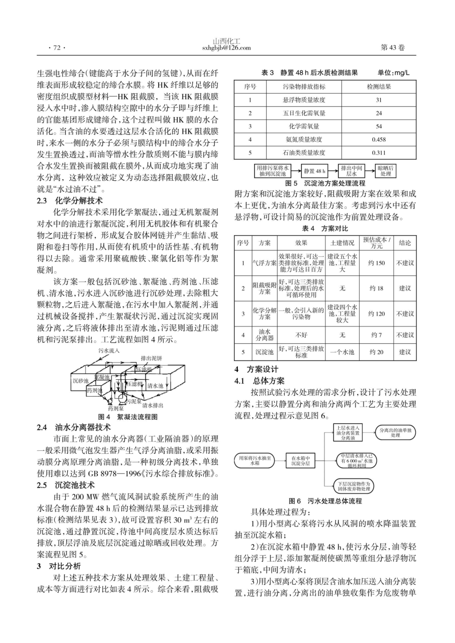 200 MW燃气流风洞降温水除油技术研究与实践.pdf_第3页