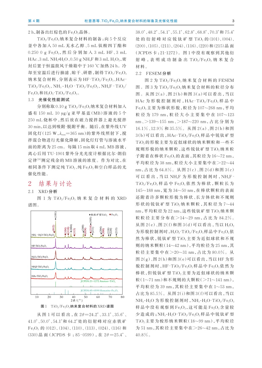 TiO_%282%29_Fe_%282%29O_%283%29纳米复合材料的制备及光催化性能.pdf_第3页