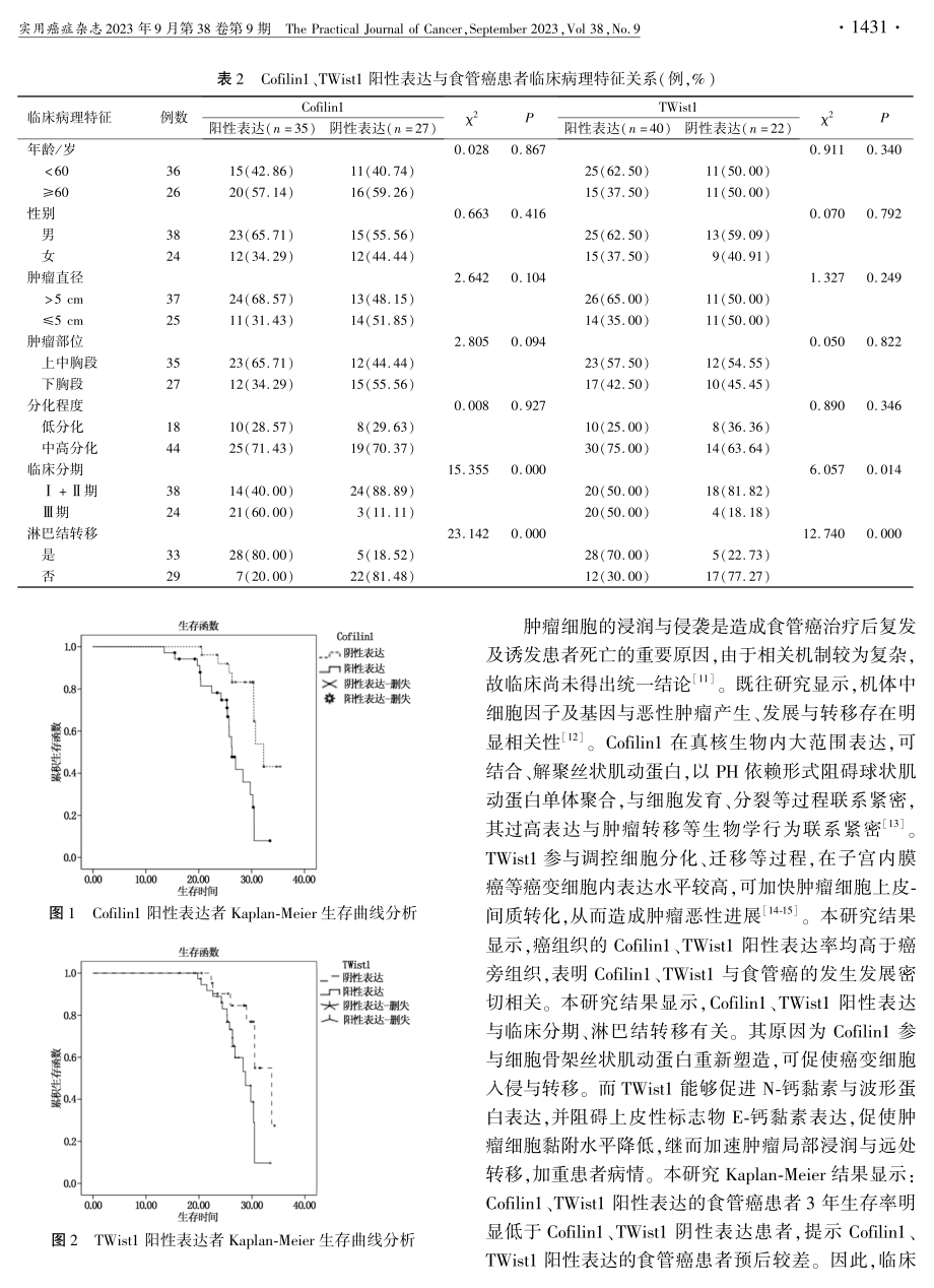 Cofilin1和Twist1表达与食管癌临床病理特征及预后的关系.pdf_第3页