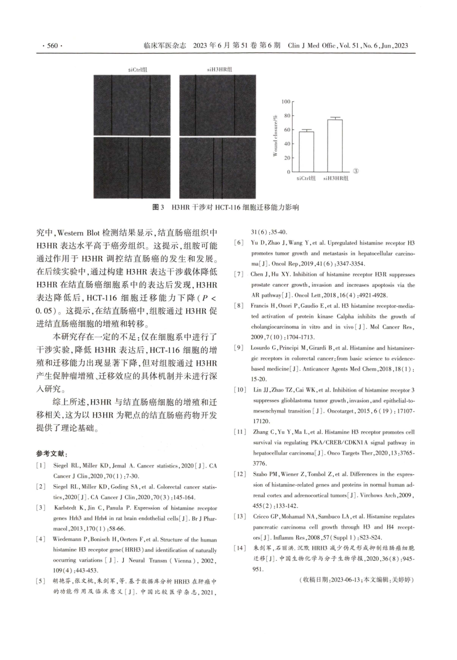 H3型组胺受体在结直肠癌中作用研究.pdf_第3页