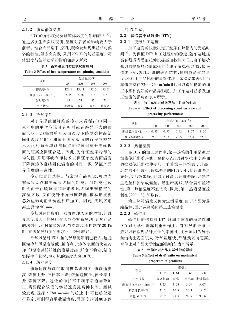 167dtex_144f特黑易缩扁平DTY丝加工工艺探讨.pdf_第2页