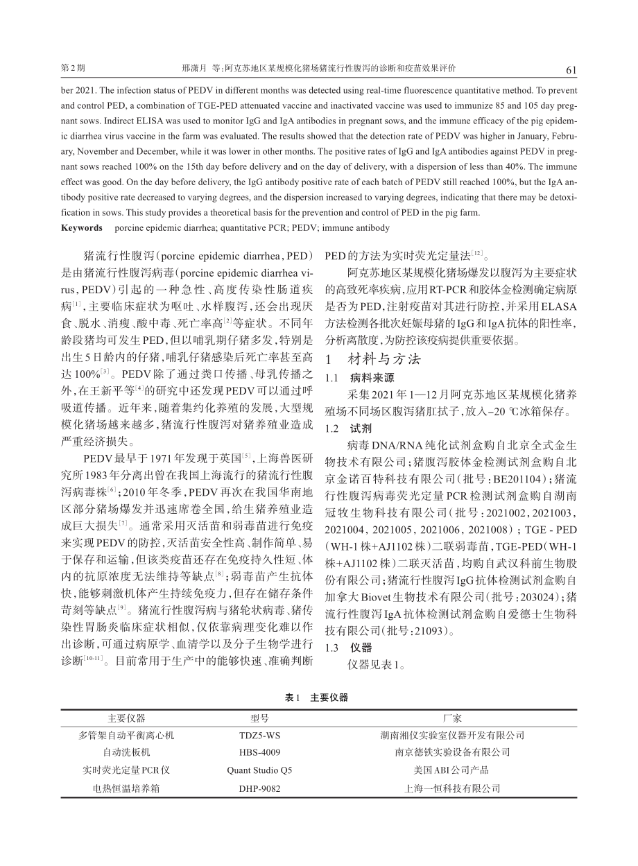 阿克苏地区某规模化猪场猪流行性腹泻的诊断和疫苗效果评价.pdf_第2页