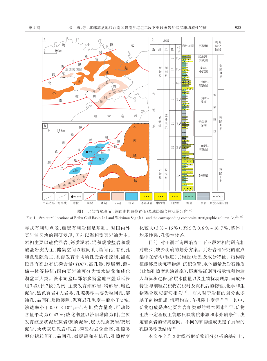 北部湾盆地涠西南凹陷流沙港组二段下亚段页岩油储层非均质性特征.pdf_第3页