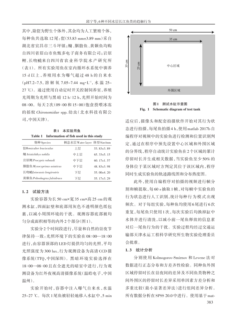 6种不同水层长江鱼类的趋触行为.pdf_第3页