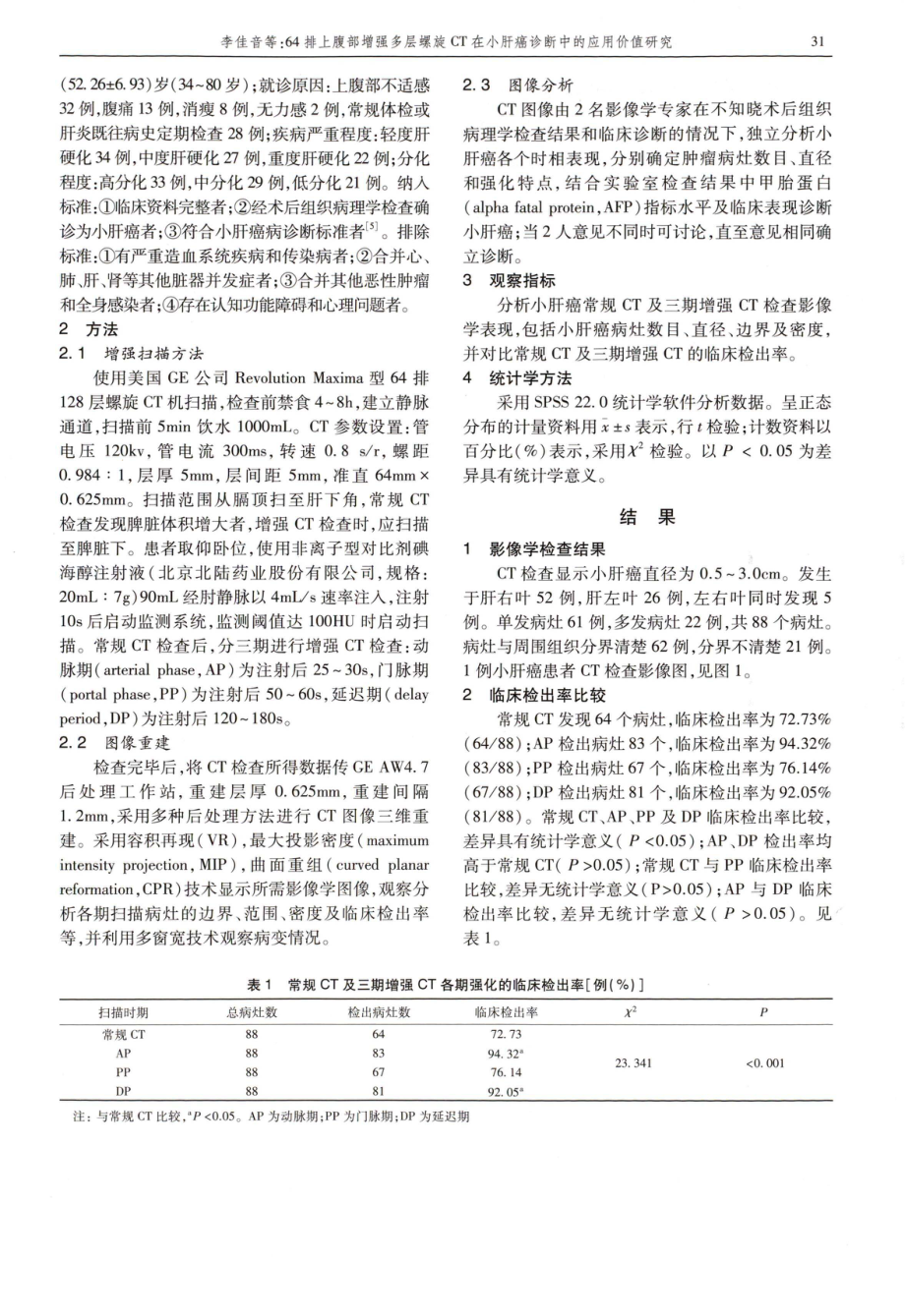 64排上腹部增强多层螺旋CT在小肝癌诊断中的应用价值研究.pdf_第2页