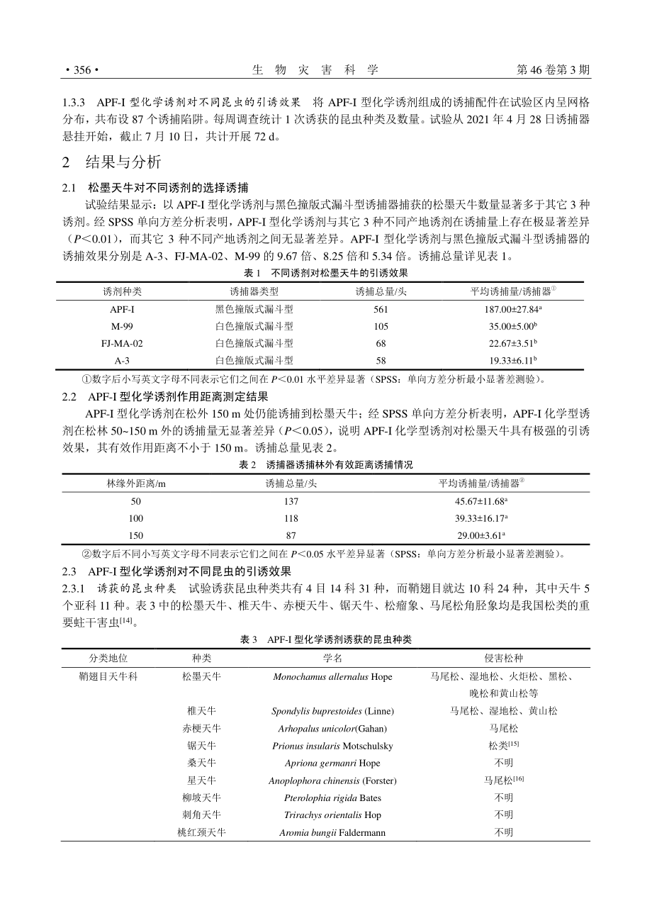 APF-I型化学诱剂诱捕松墨天牛等昆虫研究.pdf_第3页