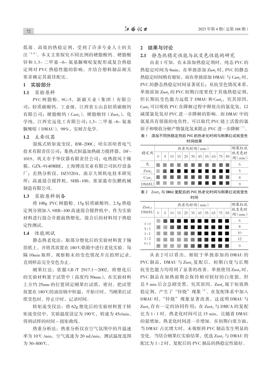 不同热稳定剂复配体系对PVC热稳定性的影响.pdf_第2页