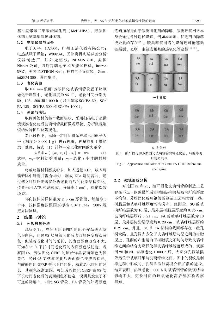 95℃热氧老化对玻璃钢管性能的影响.pdf_第2页