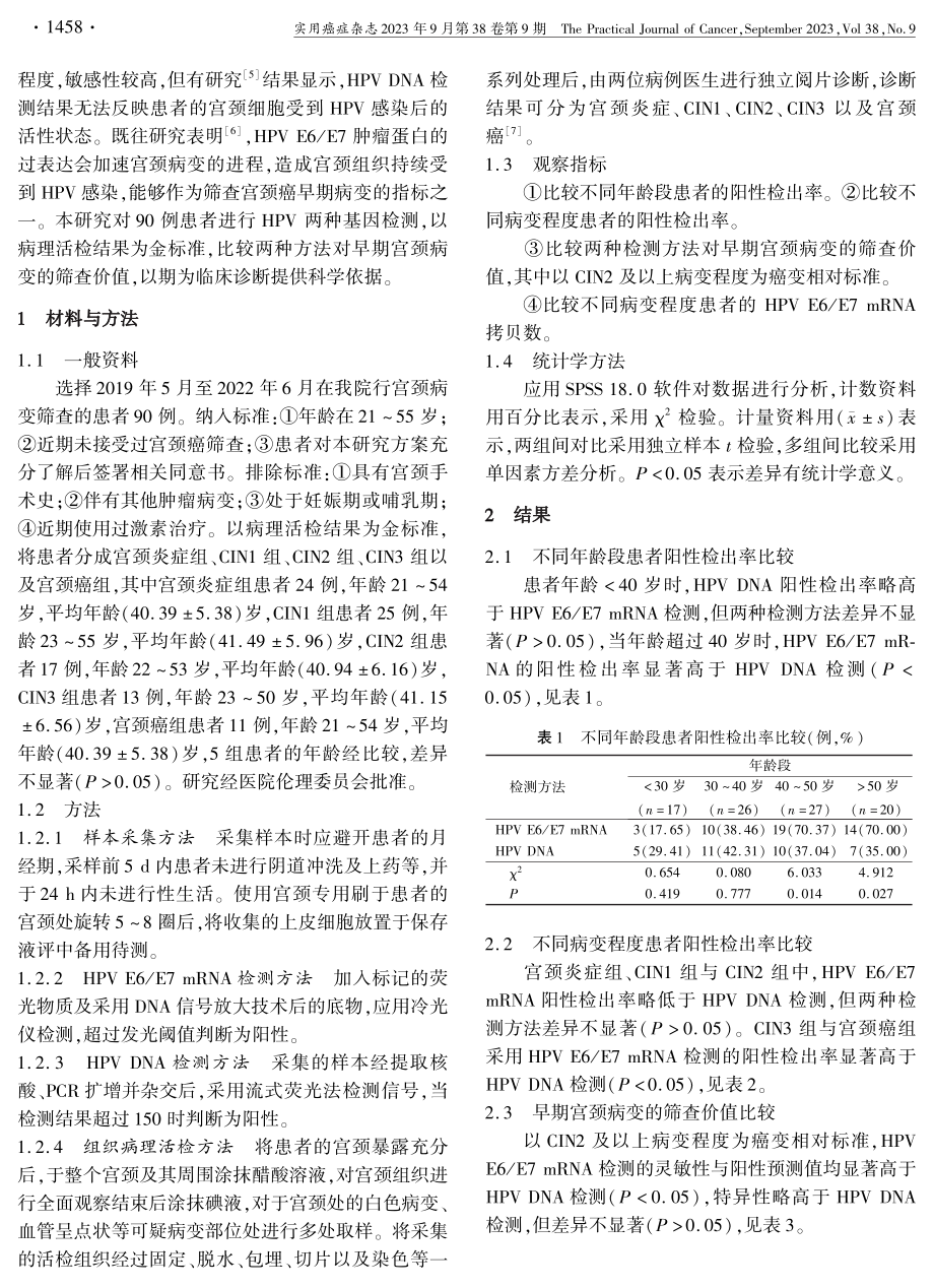 Nn6HPV E6_E7 mRNA检测在宫颈病变早期筛查中的应用价值分析.pdf_第2页