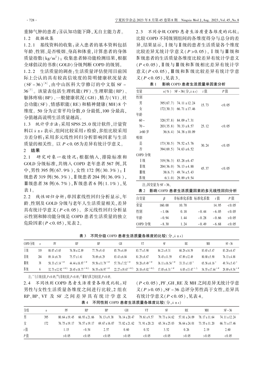 COPD分级与老年人生活质量相关性的研究.pdf_第2页